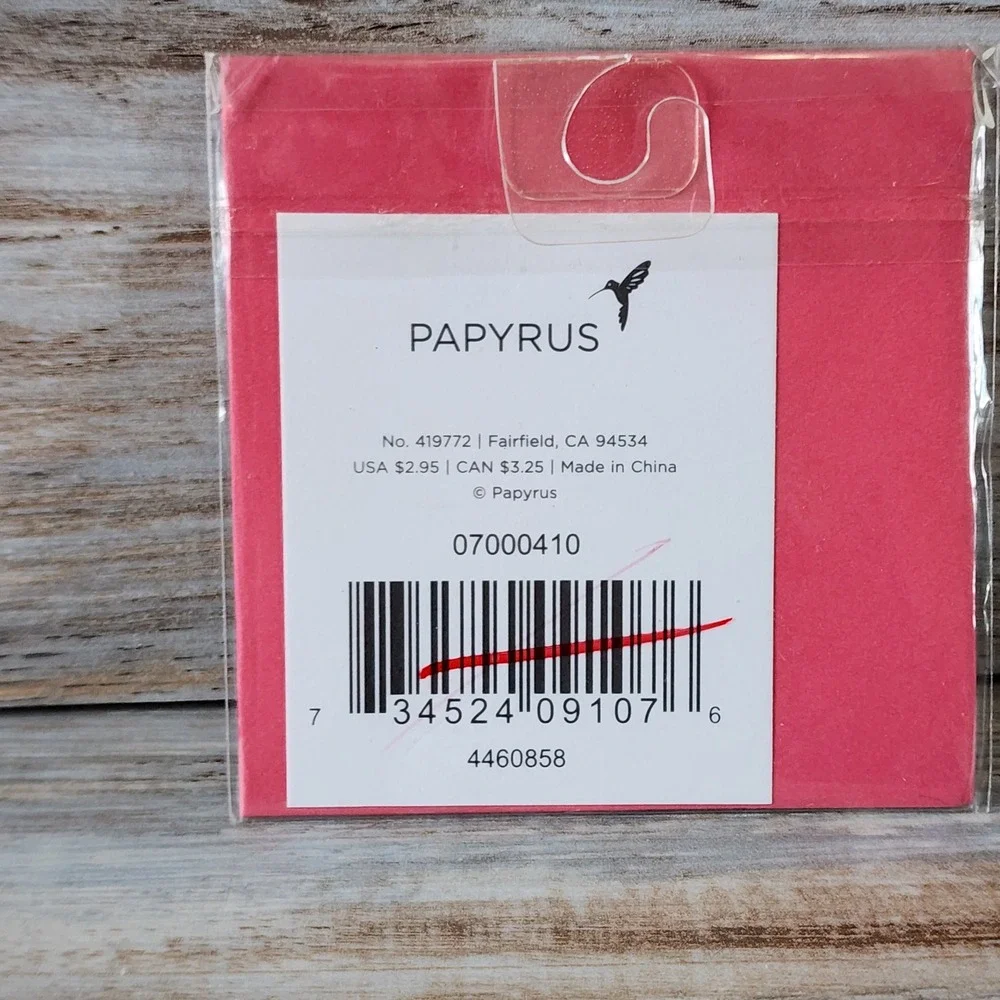 Papyrus Mini Greeting Card Yellow Poppy Floral Illustration Pink Envelope 419772